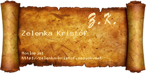 Zelenka Kristóf névjegykártya